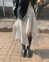 foref three-button wrap asymmetric cut sk