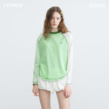 Riverstone Plus Dopamine Colorful Stripe Summer‑Autumn Loose Thin Long‑Sleeve T‑Shirt, Women's Tencel Air‑Conditioning Cover‑Up