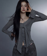 Darling Twist Button Blouse