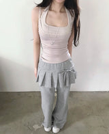 hype layered pleated bootcut pt