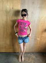 silver lettering tee