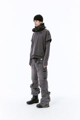 DAMAGE LAYERED L/S TEE (CHARCOAL)