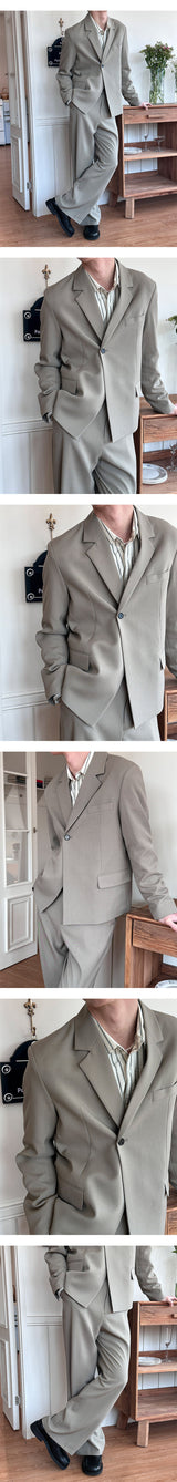 [Unisex] ハーフダブルショートブレザー(2color)