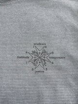 JACQUARD STRIPE TOTEM PRINT CUFF HOLLOW EMBROIDERY RAW-EDGE BASE LAYER LONG SLEEVE