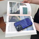 [Glass] Stripe case(purple)
