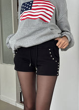 SQUARE STUD MINI SHORTS
