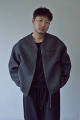 PURE-WOOL 90 Y ZIP-UP JACKET (Charcoal)