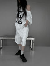 rivet flow bermuda pants (3color)