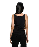 CUT-OUT STUD SLEEVELESS TOP BLACK