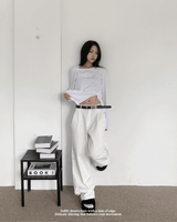 Cloud Draw Deck Shirring Team Long Sleeve T-Shirt (4 Colors)