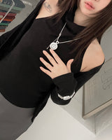 Muted White Time Necklace