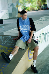 "COLLEGE" RECONSTRUCTED SHIRT COLLAR S/S T-SHIRT