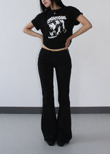 HIP SHIRRING BOOTS CUT PANTS