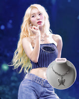 [IDLE Miyeon Necklace] Princess Butterfly Chain Semi Choker Necklace