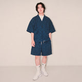 flower robe cardigan_blue