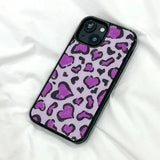 [MADE][Magsafe Glass Bumper Case] Heart Leopard Drawing Case ⋆ Purple