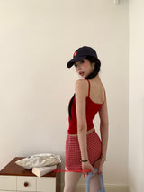 red apple sleeveless top