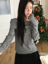 ステイバックルニットTシャツ