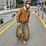 peanut wool suede jacket