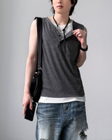 アロン レイヤード ヘンリーネック スリーブレス
