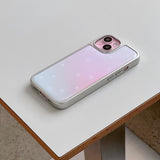 PINK AURORA STAR Silver Epoxy Case