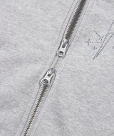OFF-SHOULDER SLIM ZIP-UP_Melange Gray