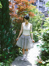 PASTEL FLOWER LACE SLEEVELESS (2COLOR)