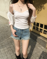 Natural denim shorts