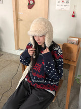 Sobum Reversible Wool Earflap Trooper Hat
