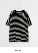 [unisex] Canich Stripe Color Matching Short Sleeve Tee