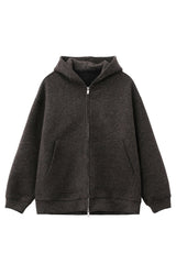 Wool Blend Hooded Cardigan