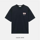 ペールパッチ刺繍ショートスリーブTシャツ (4 Colors)