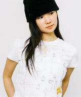 スケッチクロスエンジェルTシャツ - ホワイト