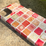 [ Pink coral brick pattern ] Hard Case