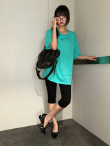 Back Piece Hotfix Stud Vivid Oversized T-Shirt 3color