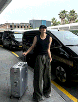 nylon cargo string pants