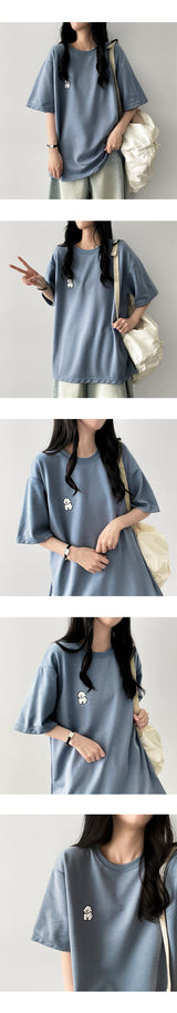 Shange embroidered short-sleeved T-shirt