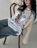 ローズレタリングフォーシーズンボクシー半袖Tシャツ