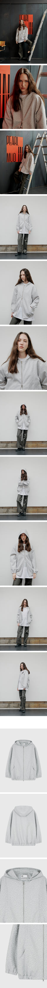 [Unisex] フーディーレオパードジャンパー Grey