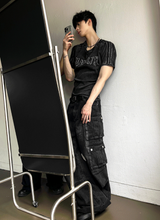 Washed Black Multi Cargo Denim