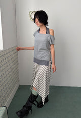 HALTER LAYERED OFF-TEE