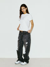 NYX FLAG APLIQUE TEE WHITE