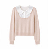 Clara Dot Collar Layered Knit Top