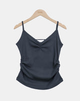 Jenniz Shirred Strap Sleeveless Top