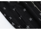 Kitsch Star Print Lace Trim Oversized Zip-Up Top