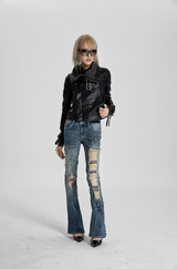 SEXXDEVIL Spikes Snake Shadow Denim