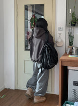 [unisex] ケニエフードカラーマッチングフリースジップアップジャンパー