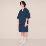 flower robe cardigan_blue