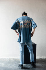 Hierarchy Studios - Wide Evil Logo Dusty Blue Oversized T-Shirt