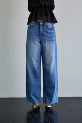 AZURE WIDE DENIM PANTS / BLUE